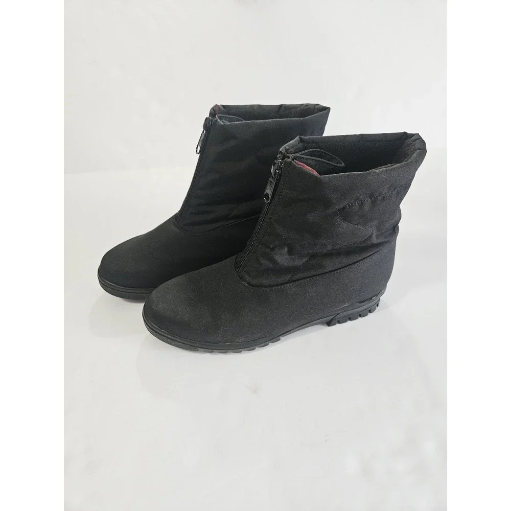 Womens 8W Toe Warmer T97806 Waterproof‎ Black Ankle Boots Made in Canada